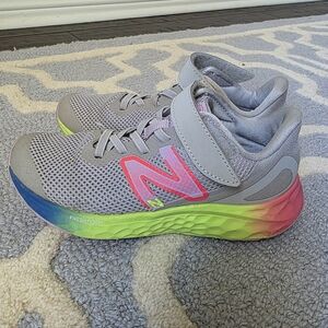 New Balance Kids' Gray and Multicolor Sneakers